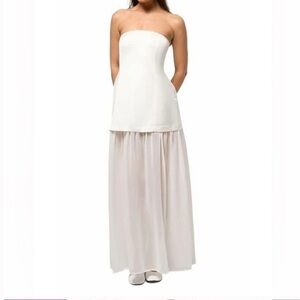 we wore what corset dress white WeWoreWhat Corset Midi Dress in White